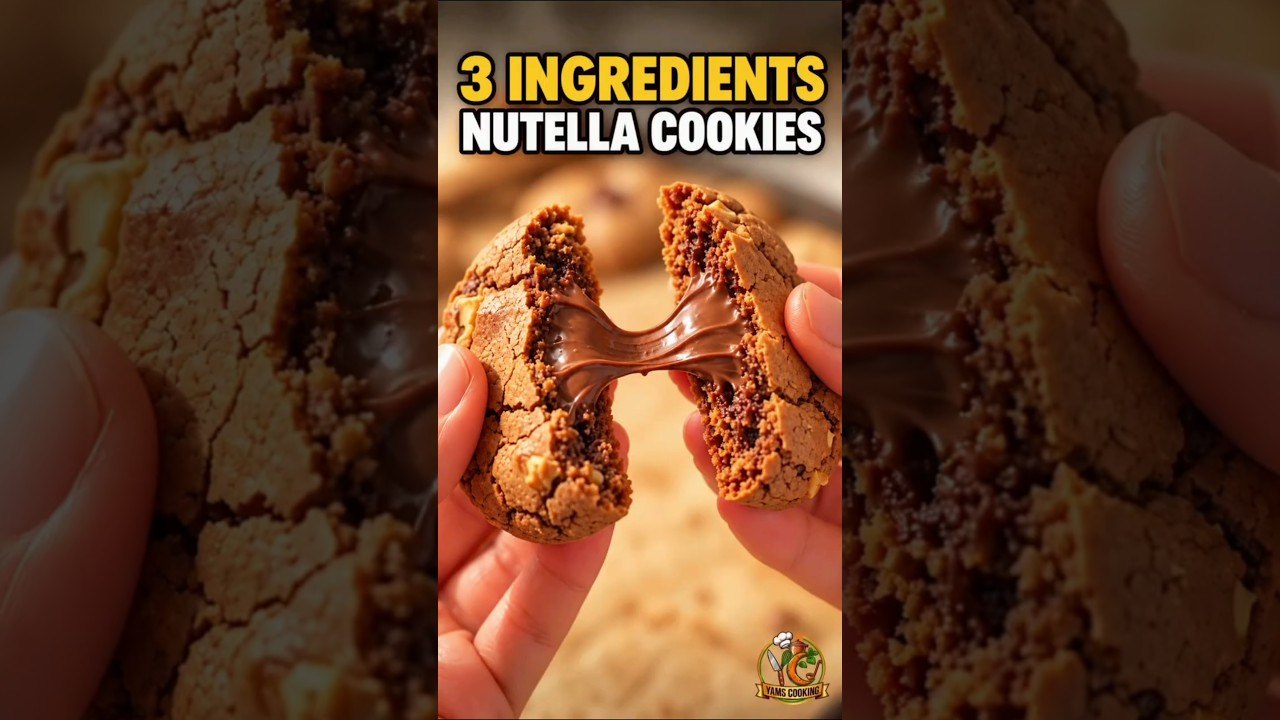 3 Ingredient Nutella Cookies — No mixer, no chilling · ready in 15 minutes